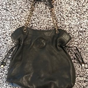Tory Burch Black Marion Slouchy Tote